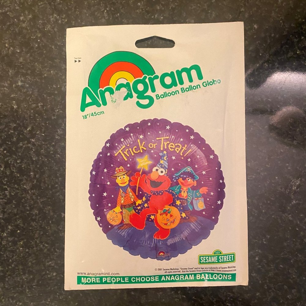 Vintage Anagram Halloween Elmo Mylar Balloon 18"